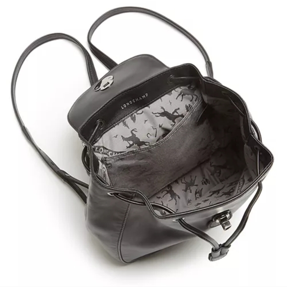 Longchamp Cavalcade Small Leather Backpack in Black - Picture 3 of 15